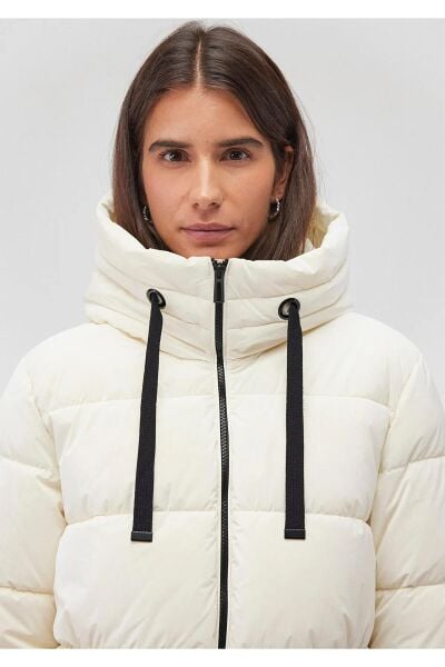 MAVİ KADIN KAPÜŞONLU MONT