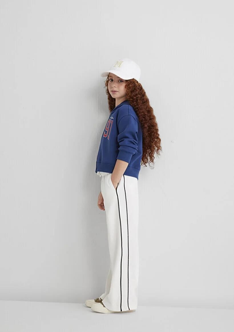 MAVİ LOGO GENİŞ PAÇA ÖRME PANTOLON KIZ ÇOCUK EŞOFMAN ALTI
