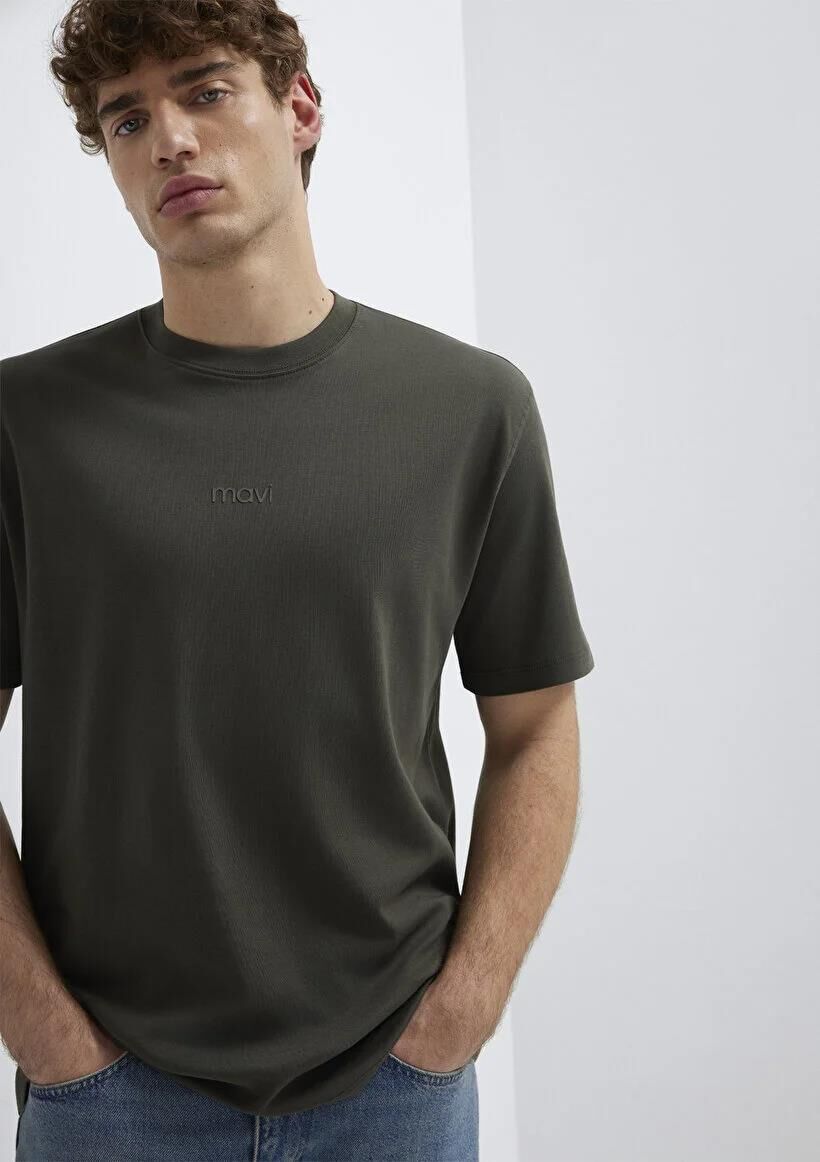 MAVİ BASKILI ERKEK LOGO T-SHIRT