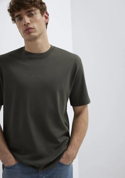 MAVİ BASKILI ERKEK LOGO T-SHIRT