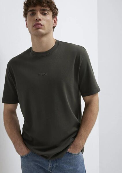 MAVİ BASKILI ERKEK LOGO T-SHIRT