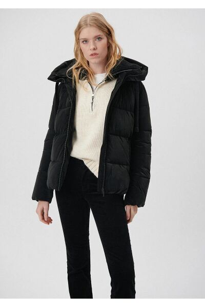 MAVİ KADIN KAPÜŞONLU MONT