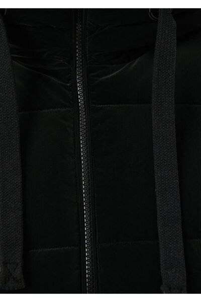 MAVİ KAPÜŞONLU CEKET KADIN KAPÜŞONLU MONT