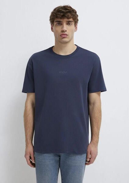 MAVİ BASKILI ERKEK LOGO T-SHIRT