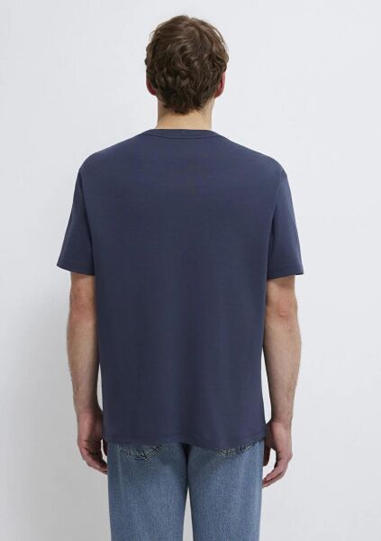 MAVİ BASKILI ERKEK LOGO T-SHIRT