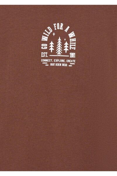 MAVİ GO WILD FOR A WHILE BASKILI UZUN KOL ERKEK ÇOCUK UZUN KOL T-SHIRT