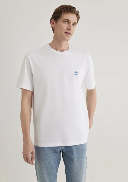 MAVİ LOGO NAKIŞLI TİŞÖRT ERKEK BASIC, SEMI BASIC