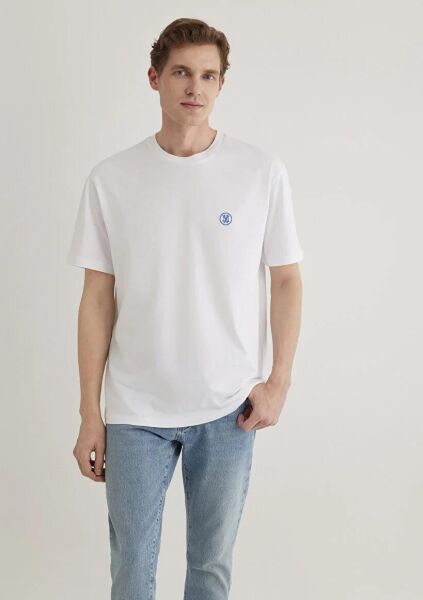 MAVİ LOGO NAKIŞLI TİŞÖRT ERKEK BASIC, SEMI BASIC