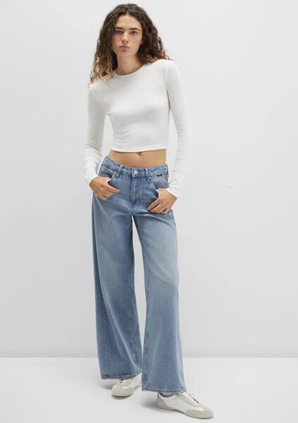 MAVİ UZUN KOLLU PENYE UST KADIN UZUN KOL T-SHIRT