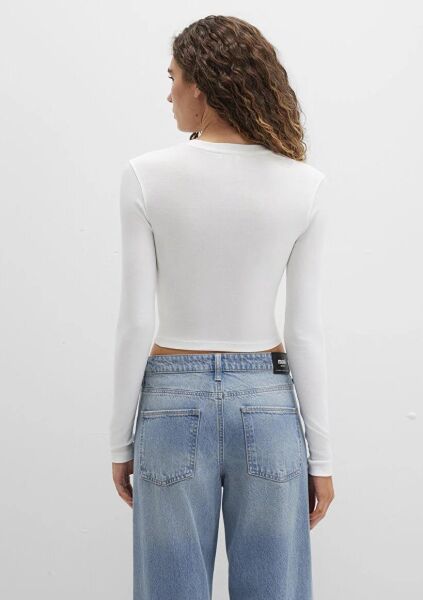 MAVİ UZUN KOLLU PENYE UST KADIN UZUN KOL T-SHIRT