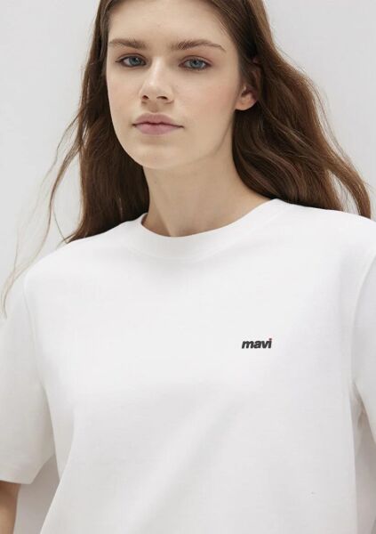 MAVİ KISA KOLLU KADIN T-SHIRT