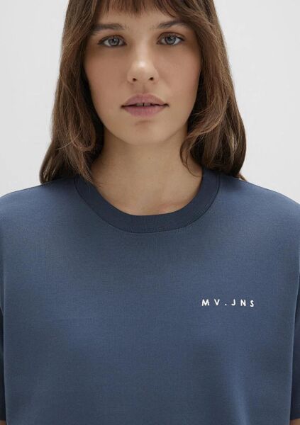 MAVİ MV BASKILI KADIN T-SHIRT