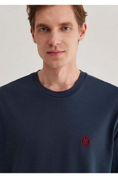 MAVİ LOGO NAKIŞLI TİŞÖRT ERKEK BASIC, SEMI BASIC