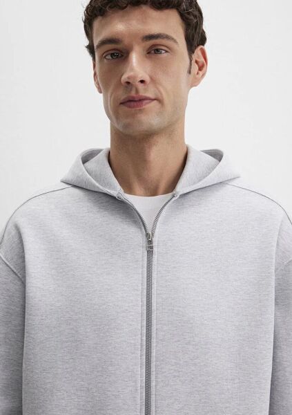 MAVİ FERMUARLI KAPÜŞONLU SWEATSHIRT ERKEK KAPÜŞONLU CEKET