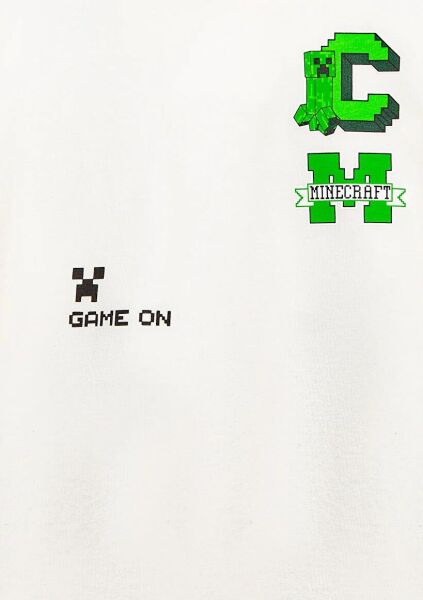 MAVİ MINECRAFT BASKILI KAPÜŞONLU ERKEK ÇOCUK SWEATSHIRT
