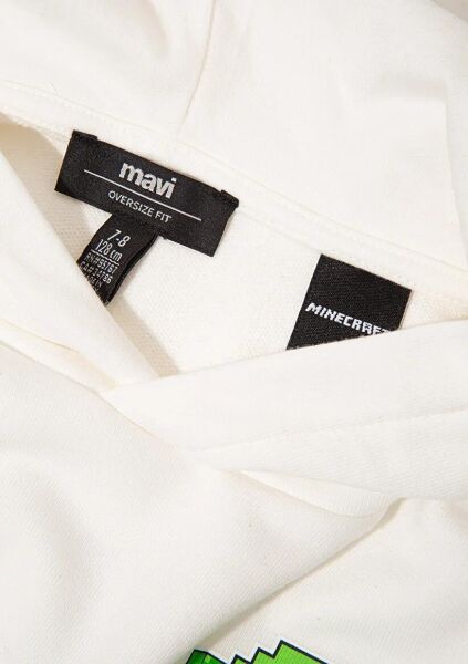 MAVİ MINECRAFT BASKILI KAPÜŞONLU ERKEK ÇOCUK SWEATSHIRT