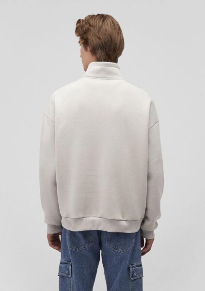 MAVİ YARIM FERMUARLI ERKEK SWEATSHIRT