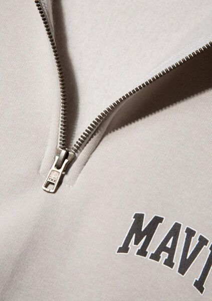 MAVİ YARIM FERMUARLI ERKEK SWEATSHIRT