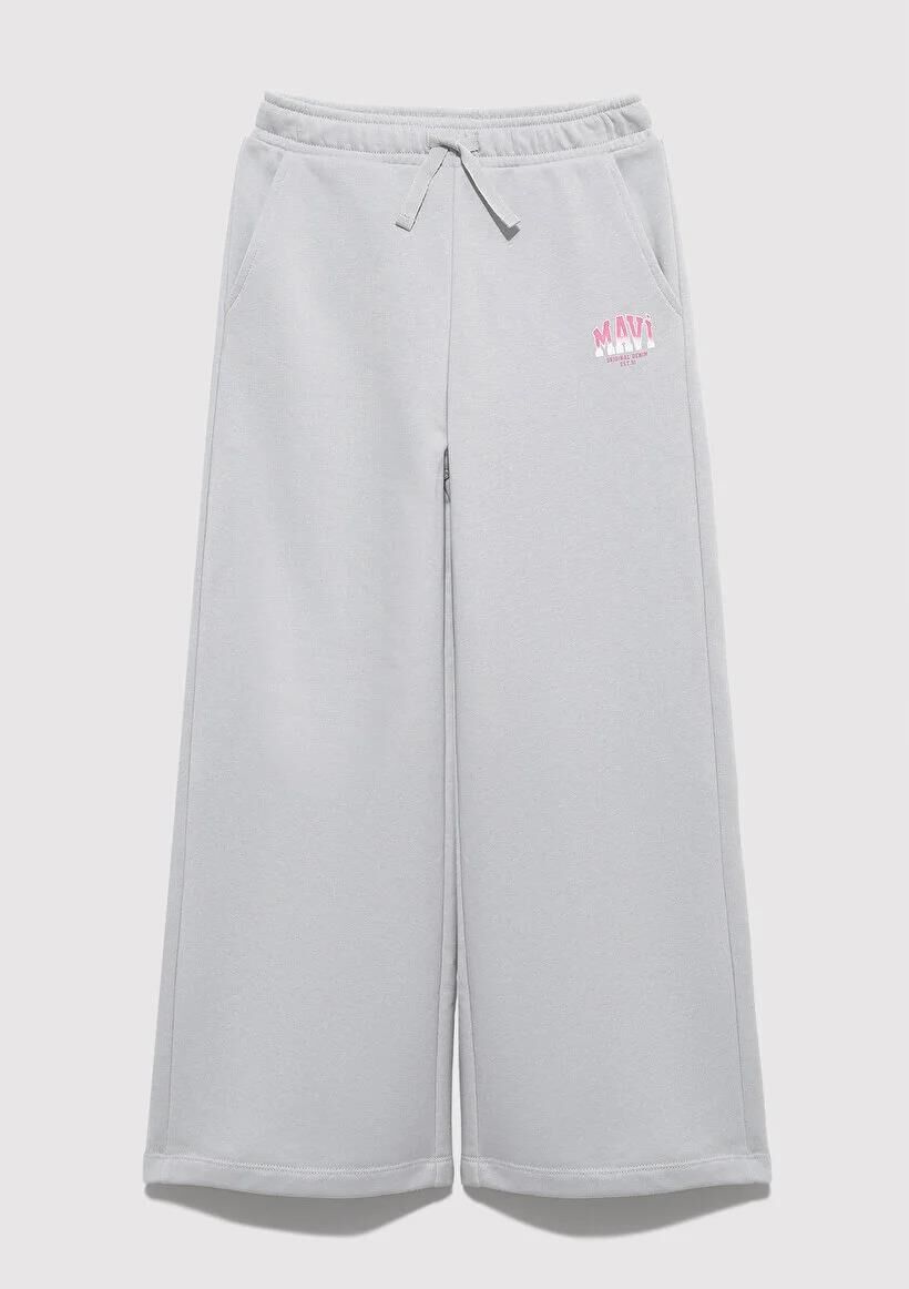 MAVİ LOGO BASKILI WIDE LEG KIZ ÇOCUK EŞOFMAN ALTI