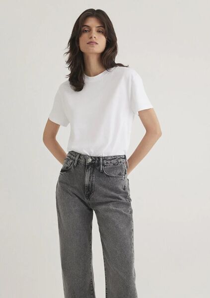 MAVİ YUVARLAK YAKA TİŞÖRT KADIN BASIC, SEMI BASIC