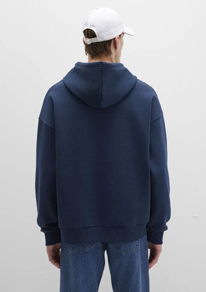 MAVİ BASKILI ERKEK KAPÜŞONLU SWEATSHIRT