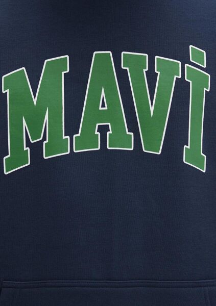 MAVİ BASKILI ERKEK KAPÜŞONLU SWEATSHIRT