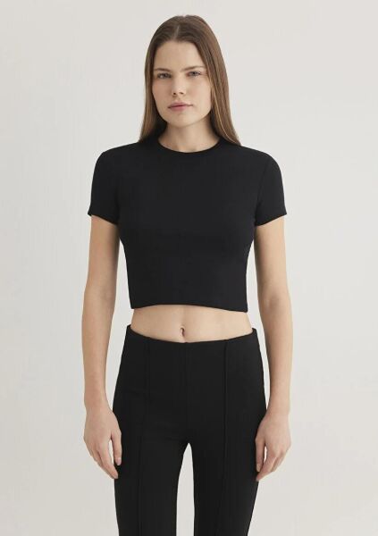 MAVİ YUVARLAK YAKA BASIC TİŞÖRT KADIN BASIC, SEMI BASIC