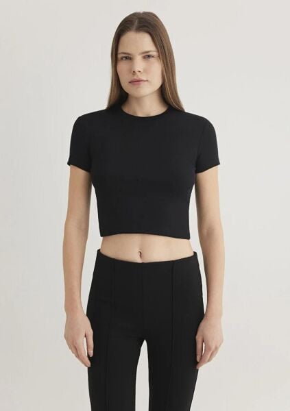 MAVİ YUVARLAK YAKA BASIC TİŞÖRT KADIN BASIC, SEMI BASIC