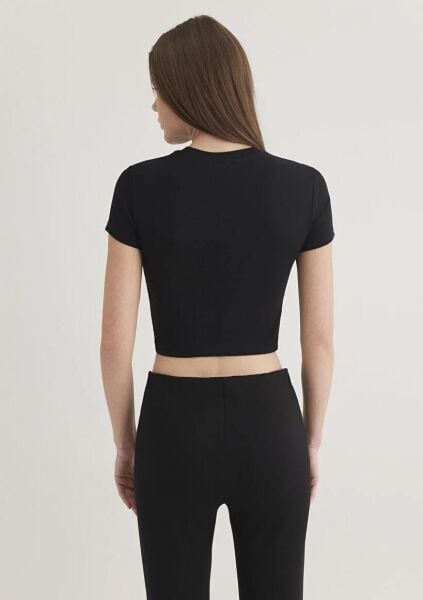 MAVİ YUVARLAK YAKA BASIC TİŞÖRT KADIN BASIC, SEMI BASIC