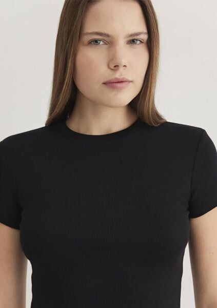 MAVİ YUVARLAK YAKA BASIC TİŞÖRT KADIN BASIC, SEMI BASIC