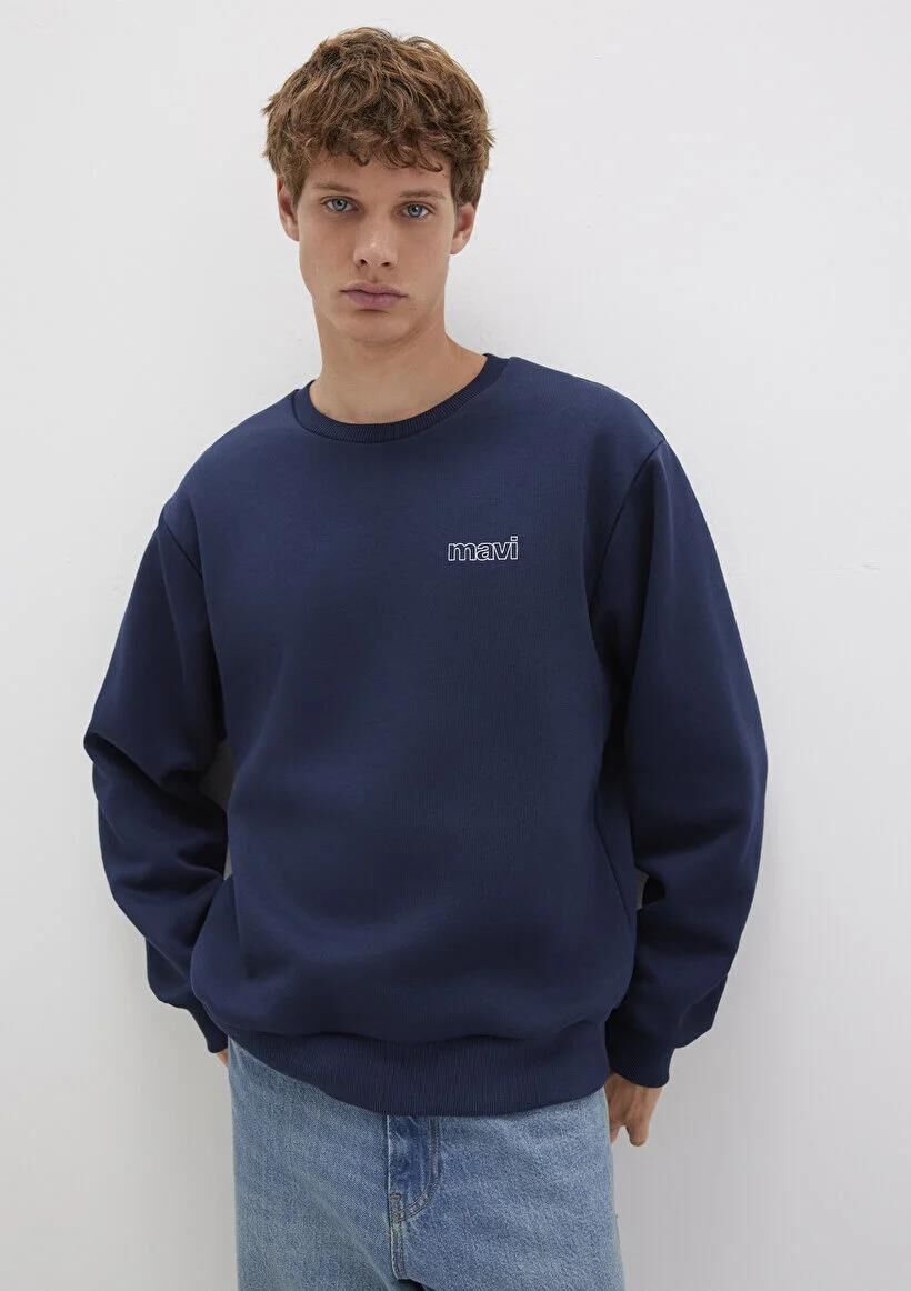MAVİ BASKILI SWEATSHIRT ERKEK SWEATSHIRT