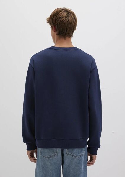 MAVİ BASKILI SWEATSHIRT ERKEK 0 YAKA SWEATSHIRT