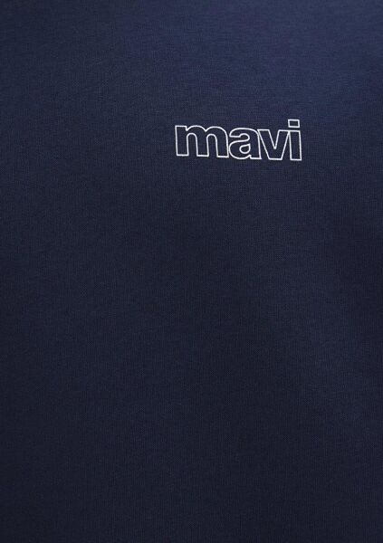 MAVİ BASKILI SWEATSHIRT ERKEK 0 YAKA SWEATSHIRT